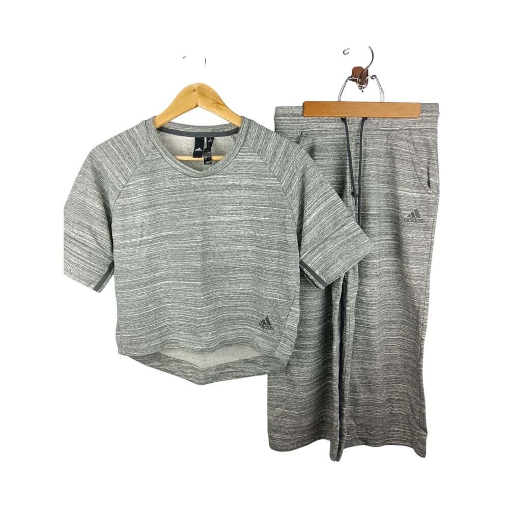 adidas Gray Heather Two-Piece Athletic Set